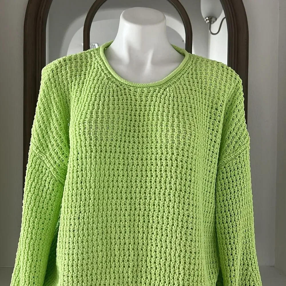 A.L.C Loose Knit Sweater in Lime Green, NWT, Size XL